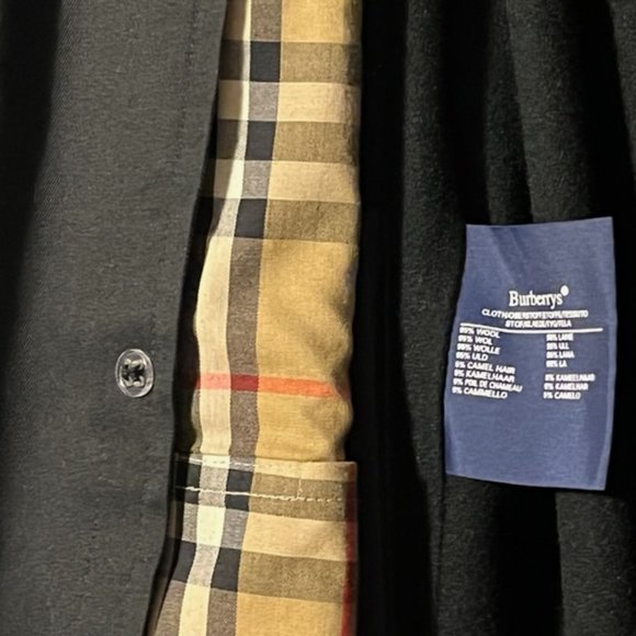 Vintage BURBERRYS OF LONDON Classic Navy-Blue Trench Coat Men's Size 40R - Picture 5 of 14